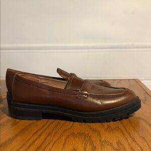 Madewell Brown Leather Lug Sole Loafers